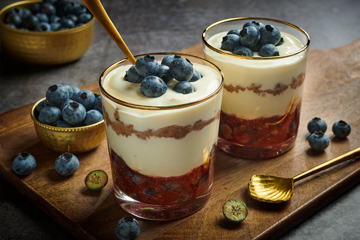 Blauwe bessen - Blauwe bessen trifle